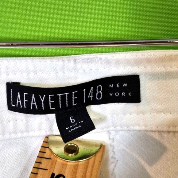 Lafayette 148 New York Skinny Denim White Jeans Wmns Sz 6 New - Picture 4 of 9